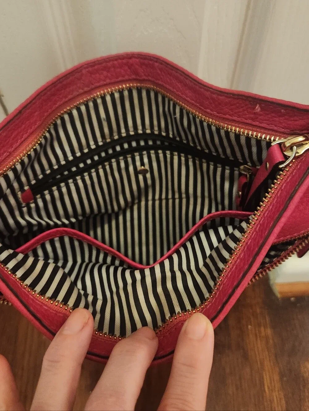 Kate Spade Pink Pebbled Leather Chain-Accent Crossbody Great Condition!!